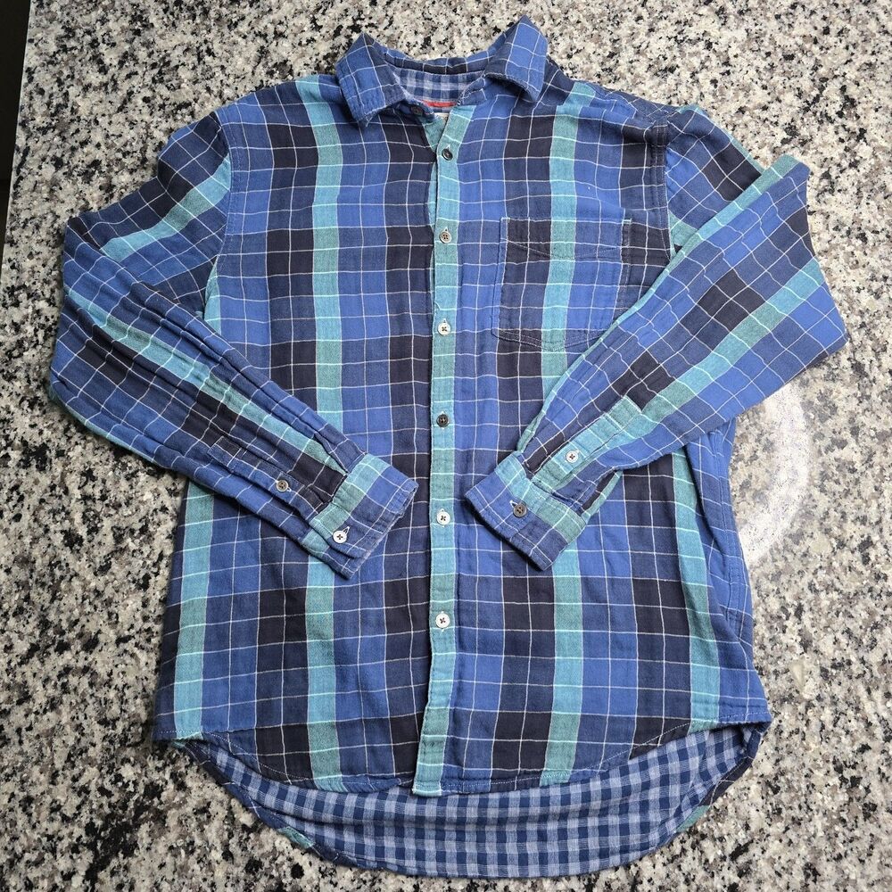 Carbon 2 Cobalt Men's Small Blue Long Sleeve Plaid Shirt